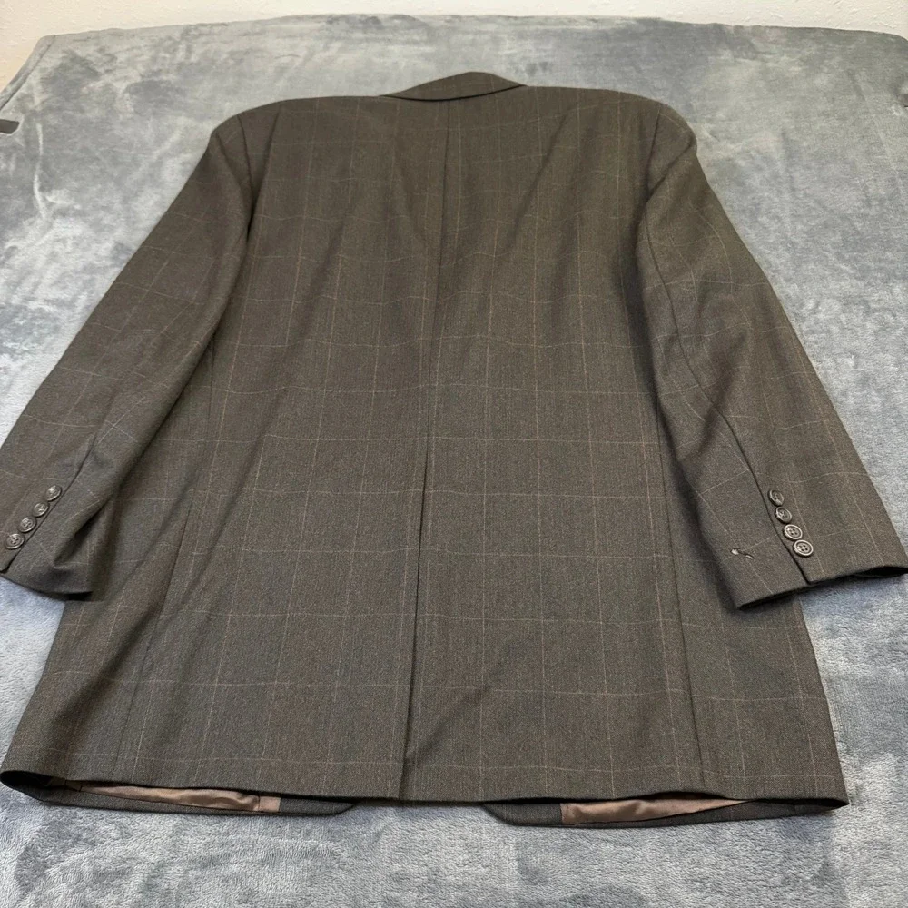 Chaps Ralph Lauren Blazer Mens 42 Regular Brown Wool Herringbone Windowpane